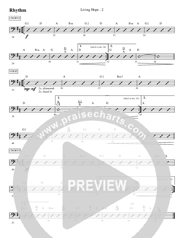 Living Hope Rhythm Chart (WorshipTeam.tv)