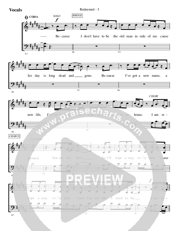 Redeemed Choir Sheet (SATB) (WorshipTeam.tv)