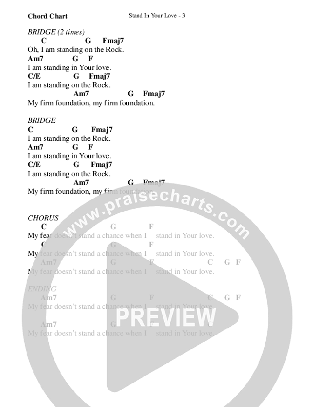 Stand In Your Love Chords PDF (WorshipTeam.tv) - PraiseCharts