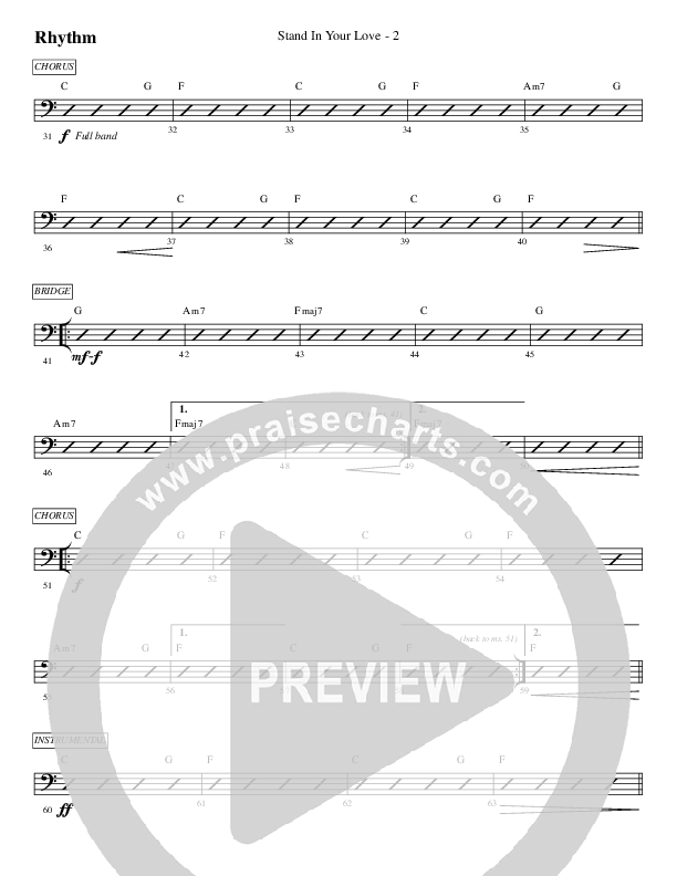 Stand In Your Love Rhythm Chart (WorshipTeam.tv)