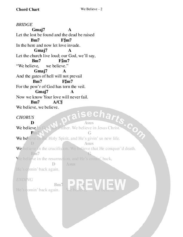 We Believe Chords & Lyrics (WorshipTeam.tv)