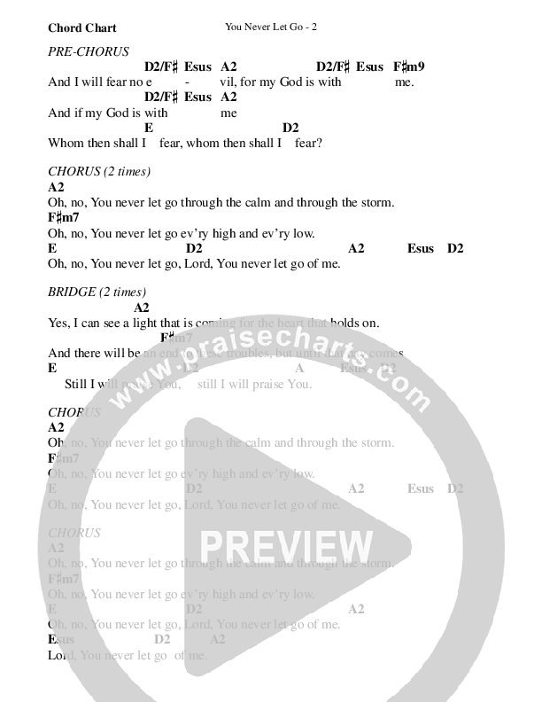 You Never Let Go Chords & Lyrics (WorshipTeam.tv)