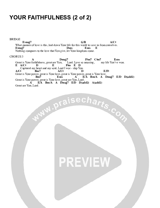 Your Faithfulness Chord Chart (Ken Reynolds)