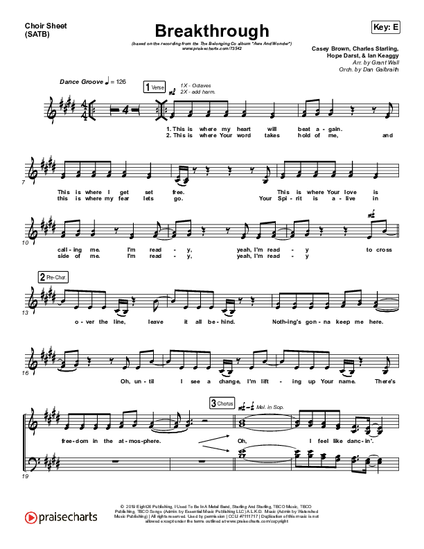 Breakthrough Choir Vocals (SATB) (The Belonging Co / Hope Darst)
