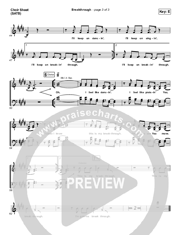 Breakthrough Choir Sheet (SATB) (The Belonging Co / Hope Darst)