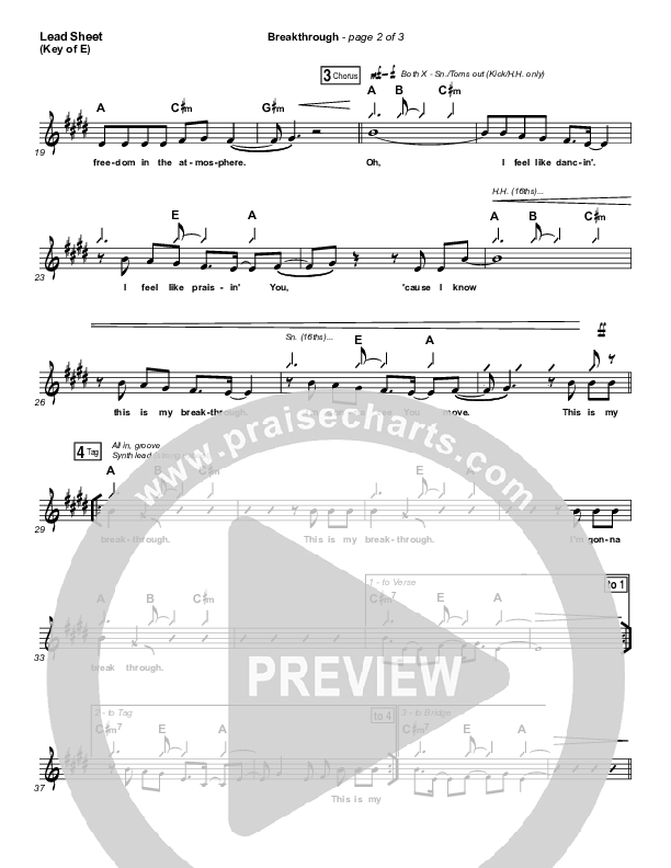 Breakthrough Lead Sheet (Melody) (The Belonging Co / Hope Darst)