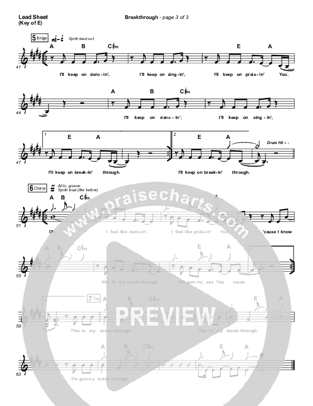 Breakthrough Lead Sheet (Melody) (The Belonging Co / Hope Darst)