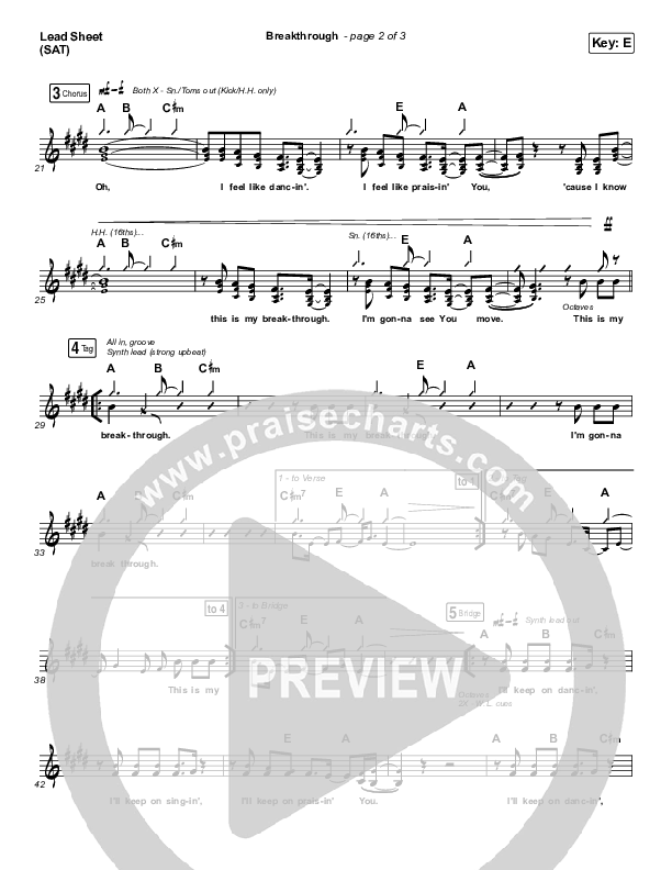 Breakthrough Lead Sheet (SAT) (The Belonging Co / Hope Darst)