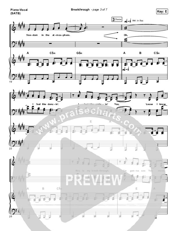 Breakthrough Piano/Vocal (SATB) (The Belonging Co / Hope Darst)