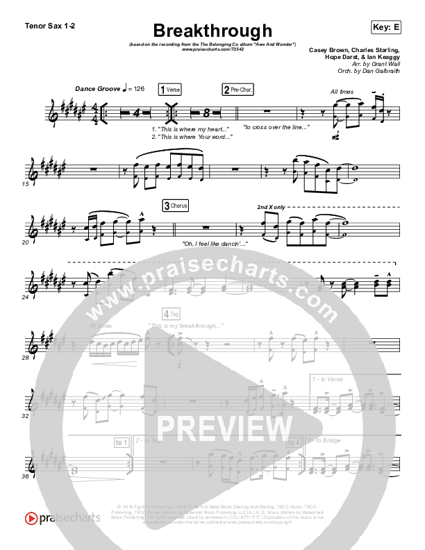 Breakthrough Tenor Sax 1/2 (The Belonging Co / Hope Darst)