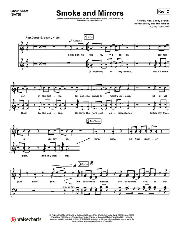 Smoke And Mirrors Choir Vocals (SATB) (The Belonging Co / Henry Seeley)