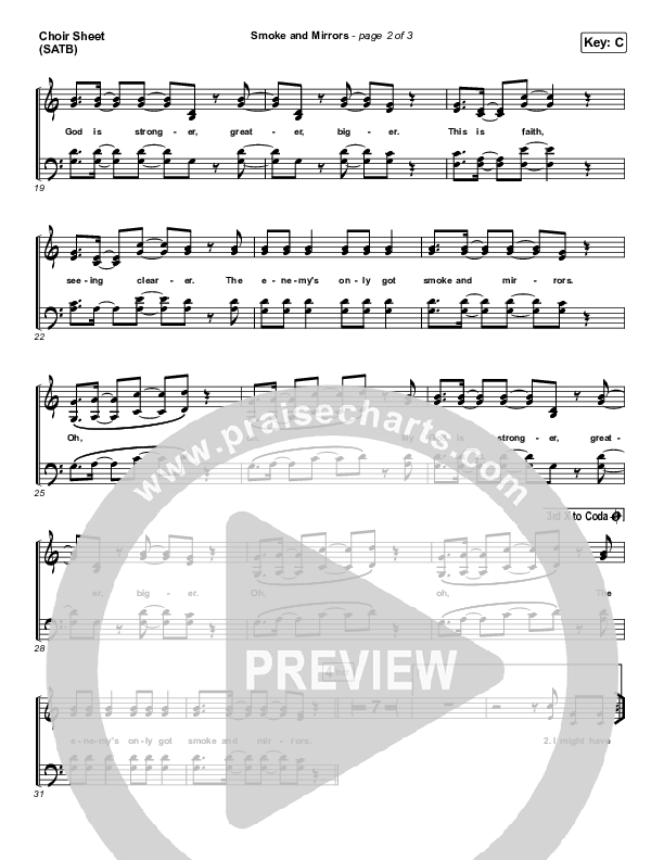 Smoke And Mirrors Choir Sheet (SATB) (The Belonging Co / Henry Seeley)