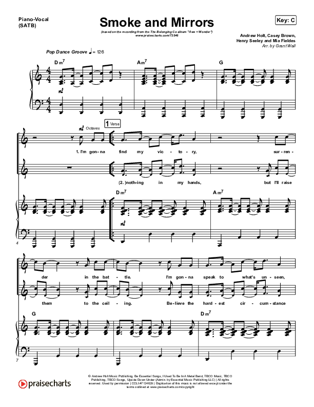 Smoke And Mirrors Piano/Vocal (SATB) (The Belonging Co / Henry Seeley)