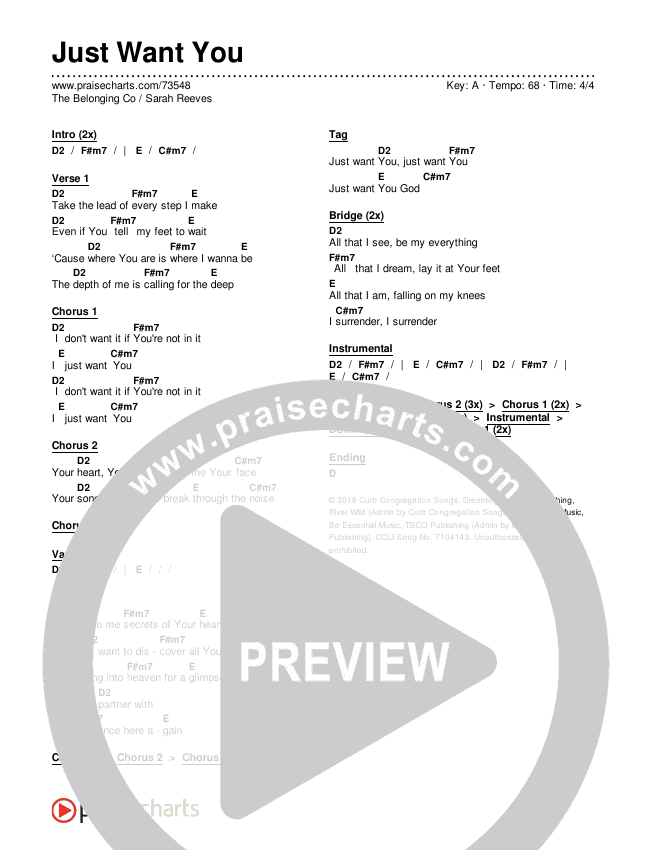 Just Want You Chords & Lyrics (The Belonging Co / Sarah Reeves)
