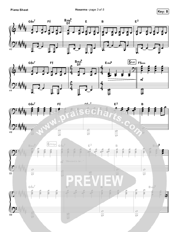 Hosanna Piano Sheet (The Belonging Co / Kari Jobe)