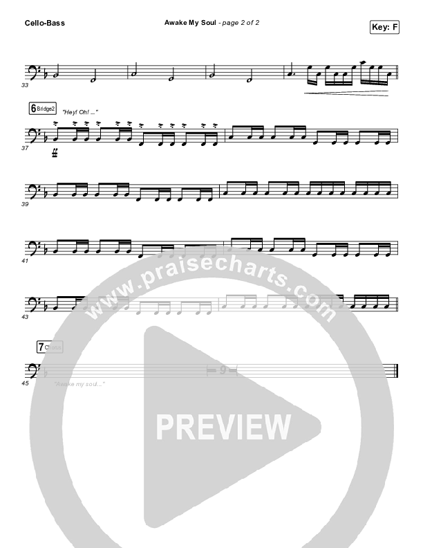 Awake My Soul Cello/Bass (Hillsong Worship)