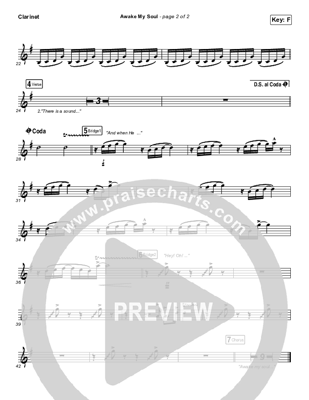 Awake My Soul Clarinet (Hillsong Worship)