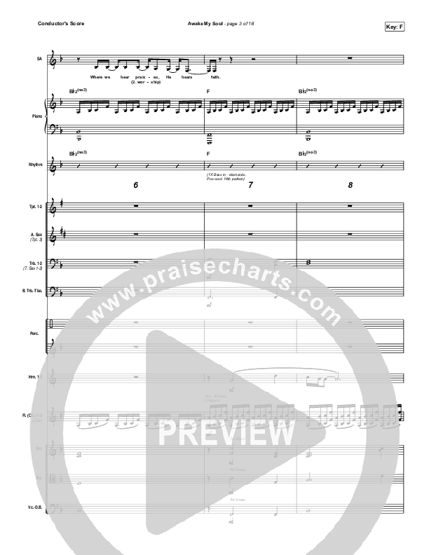 Awake My Soul Conductor's Score (Hillsong Worship)