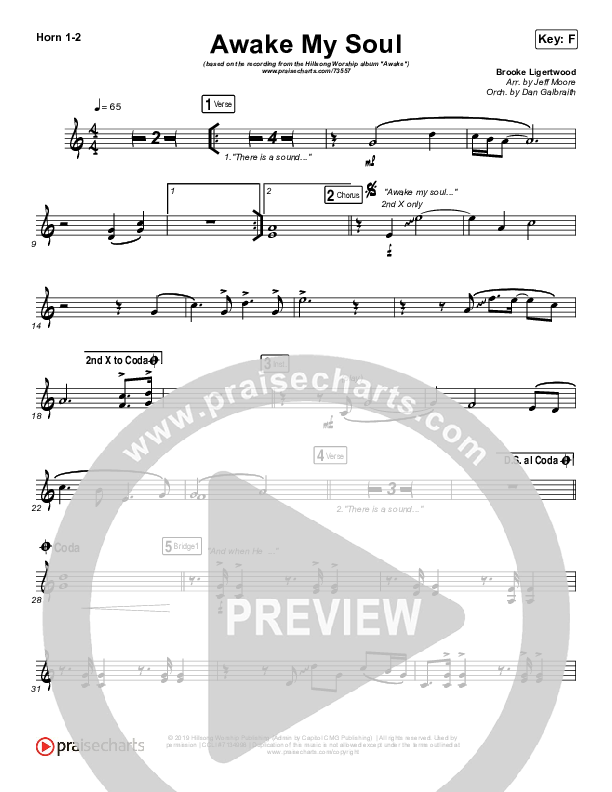 Awake My Soul French Horn 1/2 (Hillsong Worship)