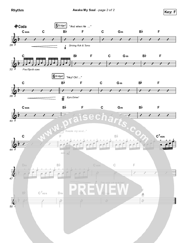 Awake My Soul Rhythm Chart (Hillsong Worship)