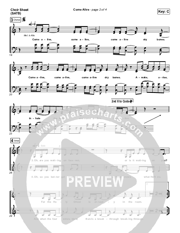 Come Alive Choir Sheet (SATB) (Hillsong Worship)