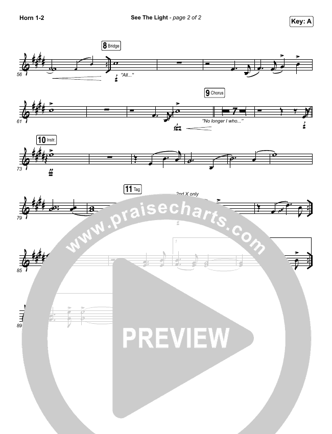 See The Light Brass Pack Tpt Tbn Tba Hn Hillsong Worship