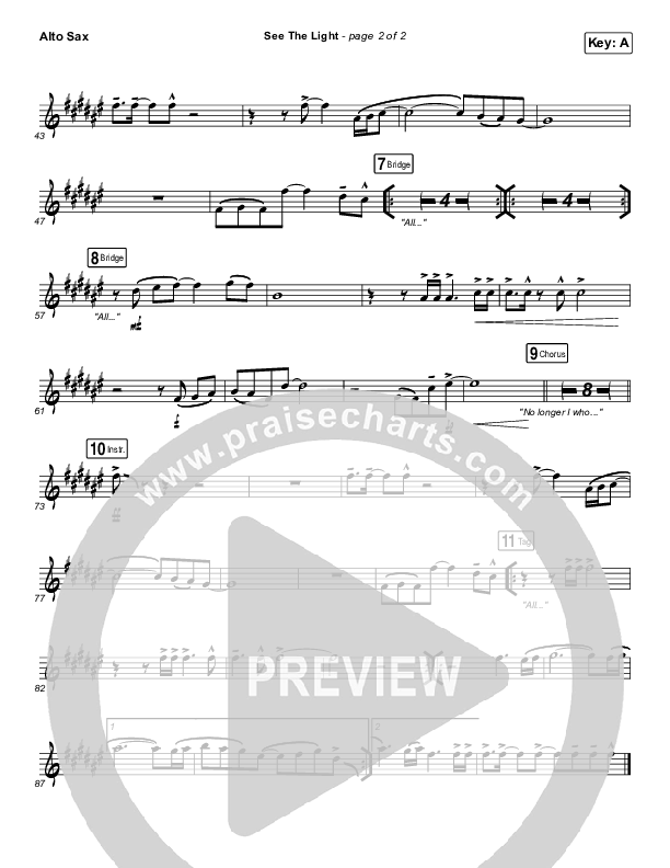 See The Light Alto Sax (Hillsong Worship)