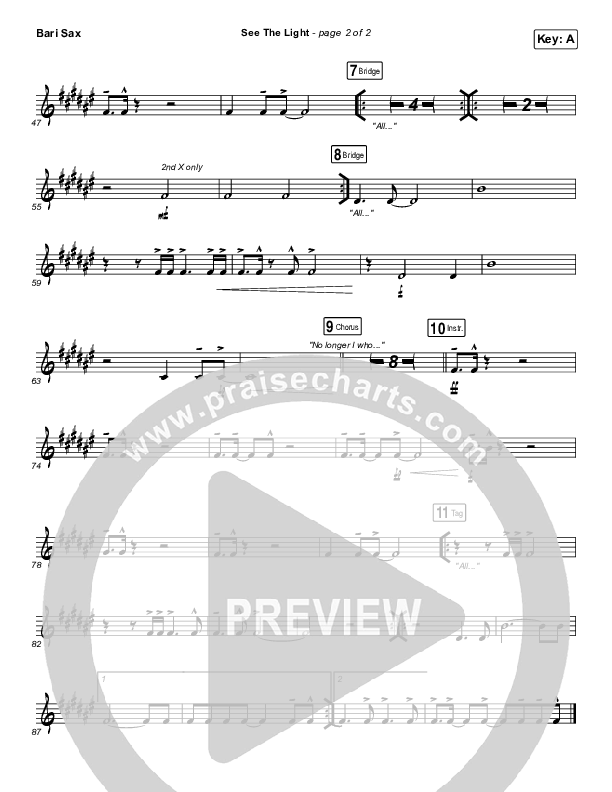 See The Light Bari Sax (Hillsong Worship)
