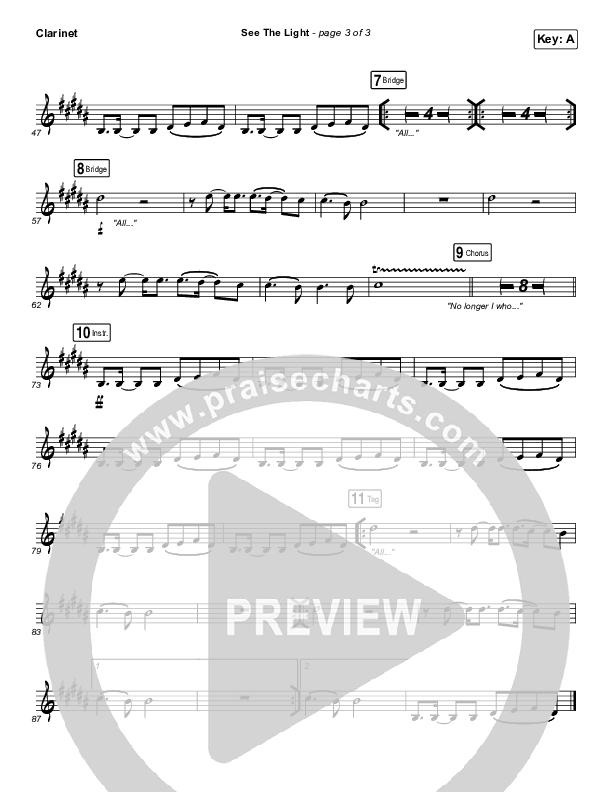 See The Light Clarinet (Hillsong Worship)