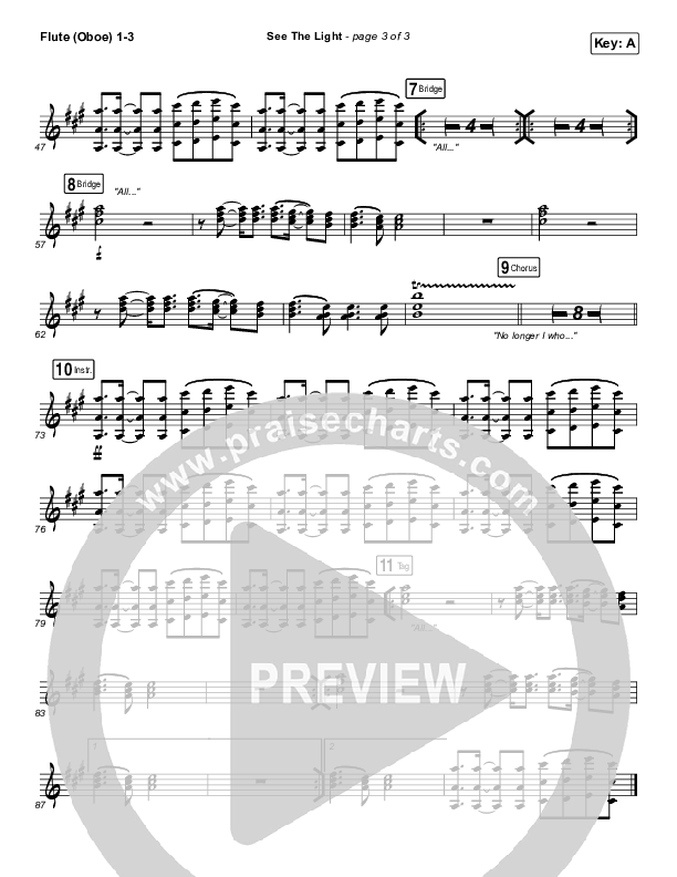 See The Light Flute/Oboe 1/2/3 (Hillsong Worship)