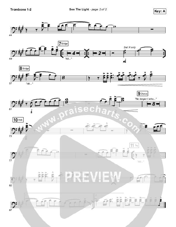 See The Light Trombone 1/2 (Hillsong Worship)