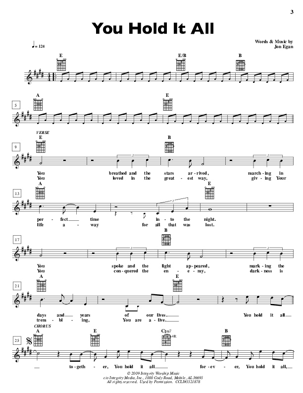 You Hold It All Lead Sheet (Desperation Band)