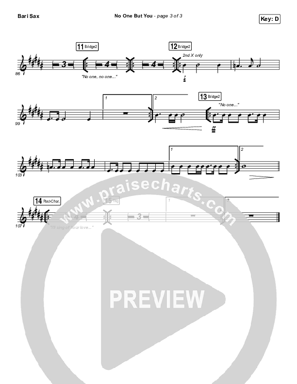 No One But You Bari Sax (Hillsong Worship)