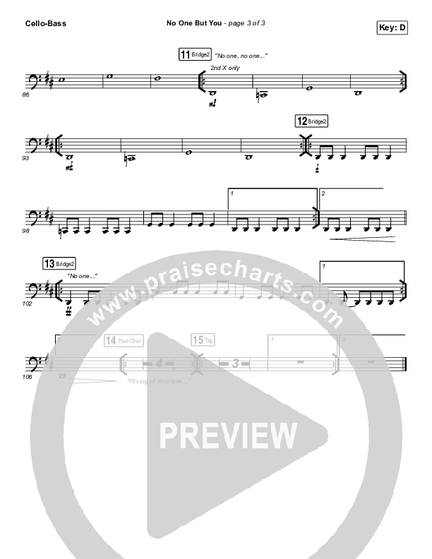 No One But You Cello/Bass (Hillsong Worship)