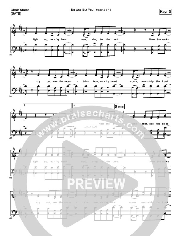 No One But You Choir Sheet (SATB) (Hillsong Worship)