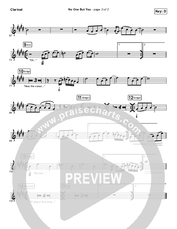 No One But You Clarinet (Hillsong Worship)