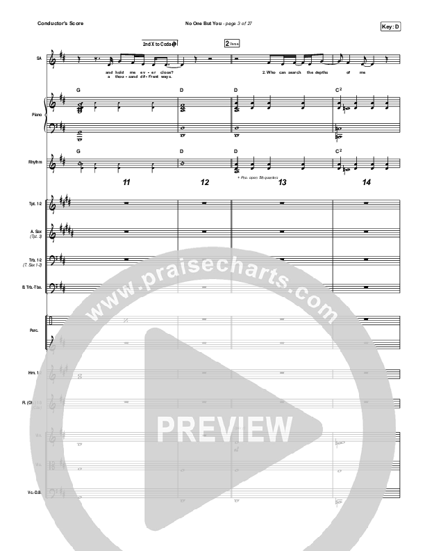 No One But You Conductor's Score (Hillsong Worship)