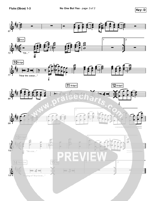 No One But You Flute/Oboe 1/2/3 (Hillsong Worship)