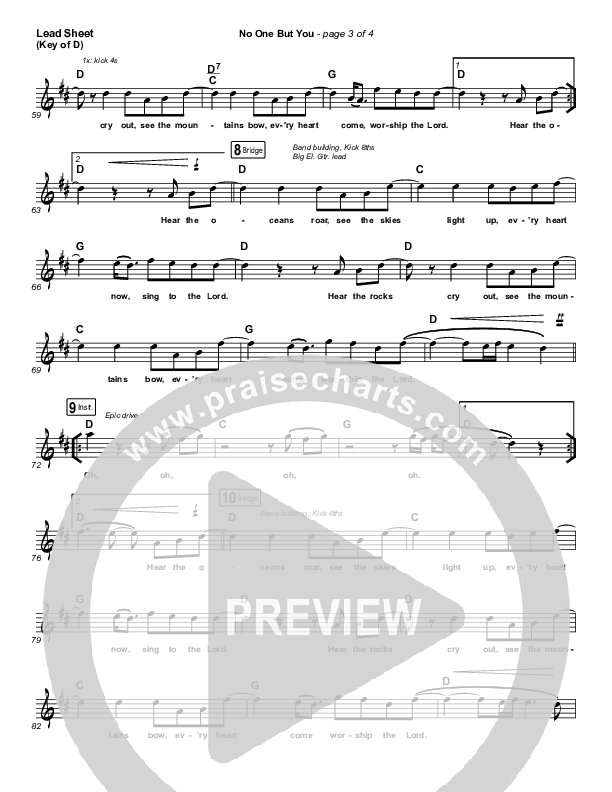 No One But You Lead Sheet (Melody) (Hillsong Worship)