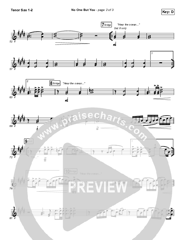 No One But You Tenor Sax 1/2 (Hillsong Worship)