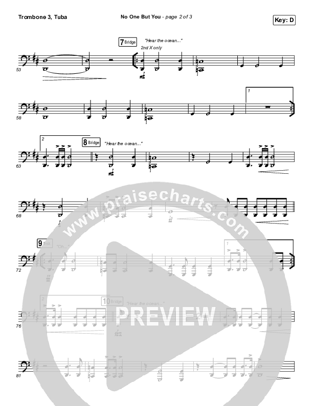 No One But You Trombone 3/Tuba (Hillsong Worship)