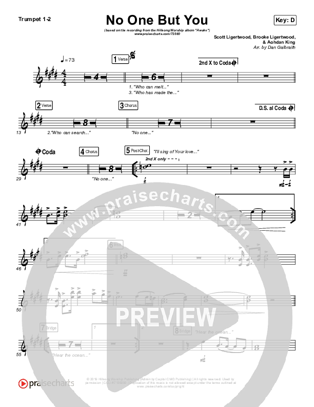 No One But You Trumpet 1,2 (Hillsong Worship)