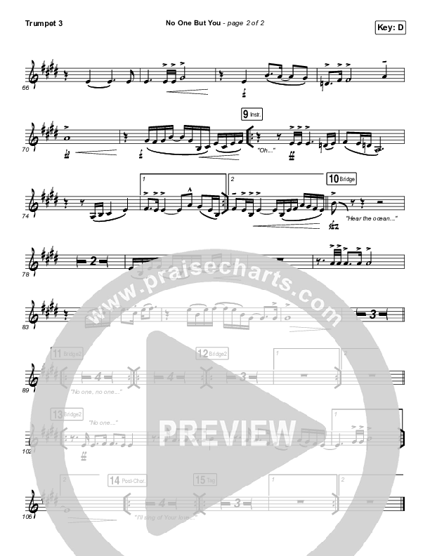 No One But You Trumpet 3 (Hillsong Worship)