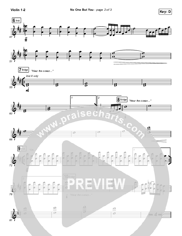 No One But You Violin 1/2 (Hillsong Worship)