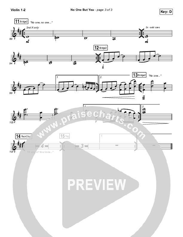 No One But You Violin 1/2 (Hillsong Worship)