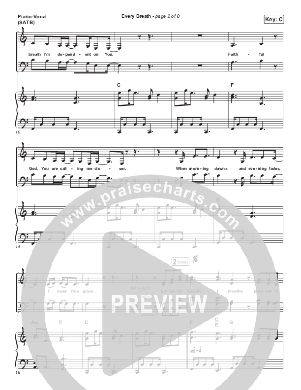 Every Breath Piano/Vocal Pack (Hillsong Worship / Hannah Hobbs)