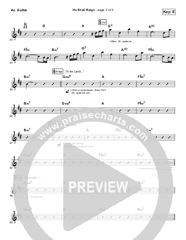 He Shall Reign Acoustic Guitar (Hillsong Worship)