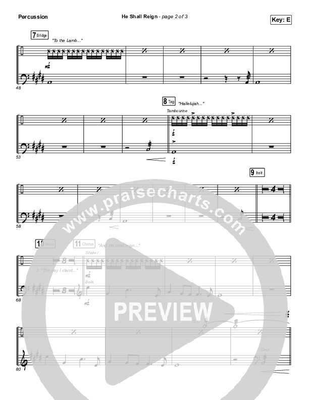 He Shall Reign Percussion (Hillsong Worship)