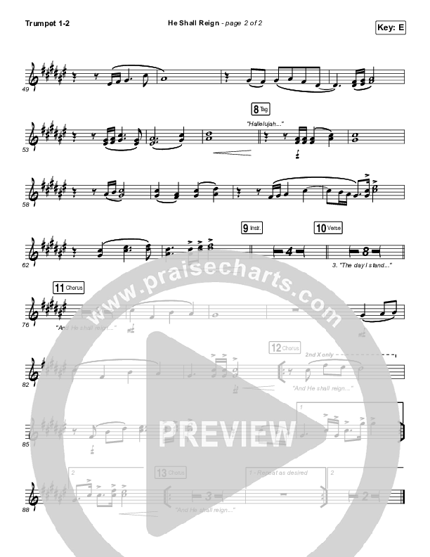 He Shall Reign Trumpet 1,2 (Hillsong Worship)