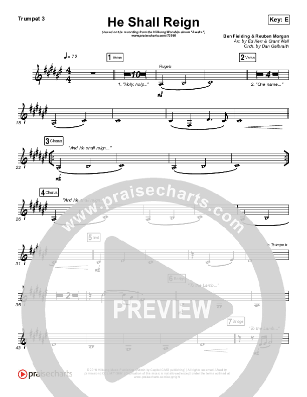 He Shall Reign Trumpet 3 (Hillsong Worship)